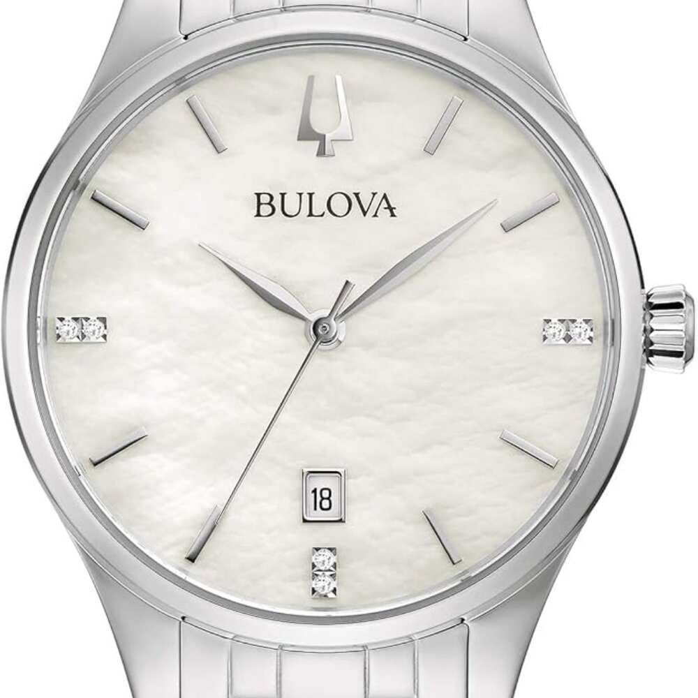 Bulova Women's Stainless Steel Diamond Watch 96p220
